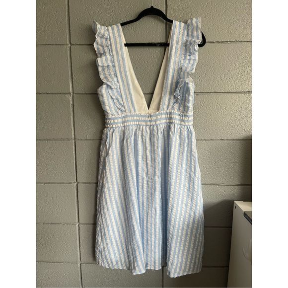 Pink Lily x Caitlin M. Covington Blue and White Striped Sundress size L - Picture 3 of 4